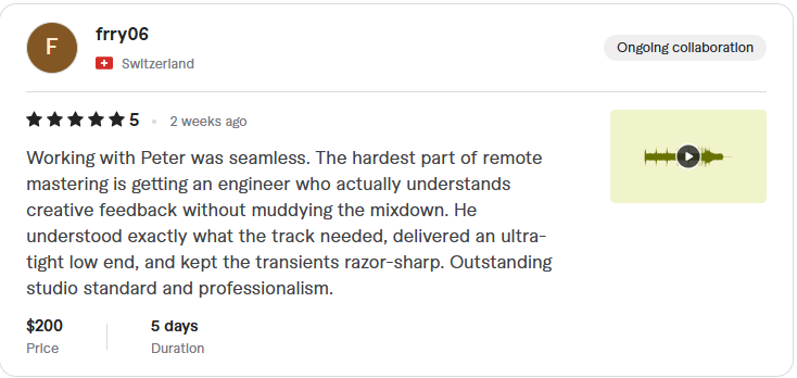 Fiverr client review 3